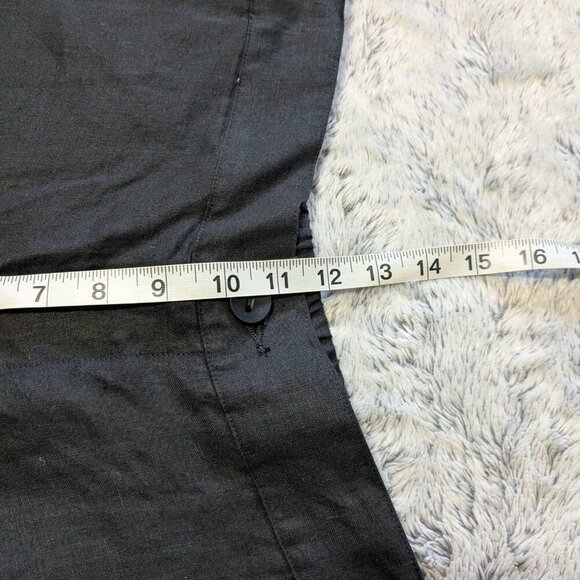 NEW Rough Linen Touch 100% Linen Pants Black Wide Pull On Elastic Large - Picture 7 of 10
